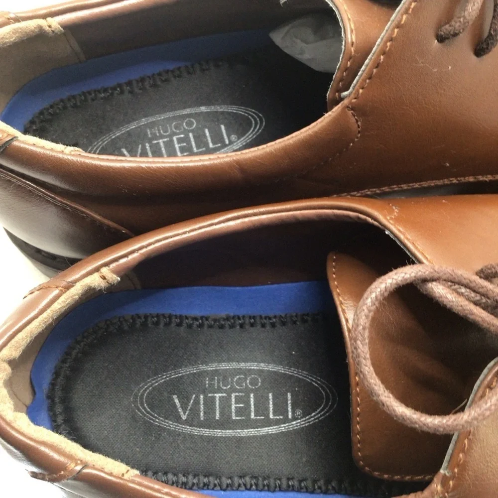 Hugo Vitelli Mens Brown Oxford Lace Up Dress Shoes Size 13EEE